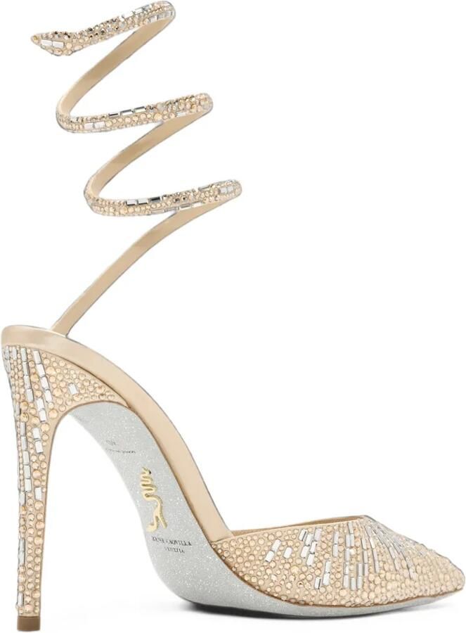 René Caovilla Sarah crystal-embellished mules Goud - Foto 4