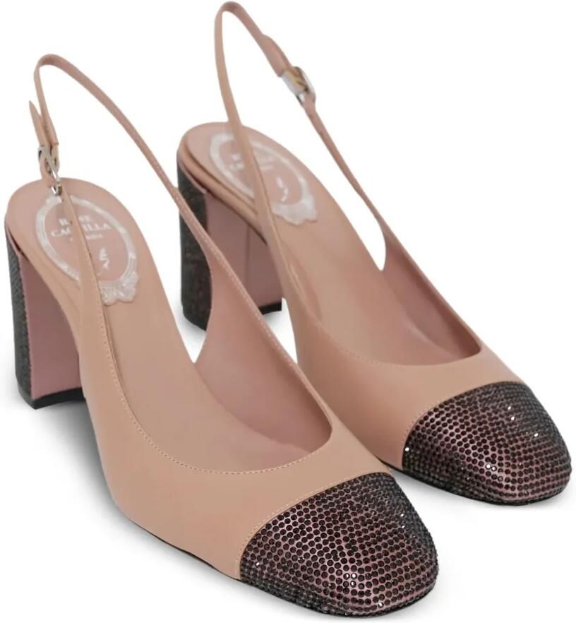René Caovilla Slingback pumps verfraaid met stras Beige - Foto 2