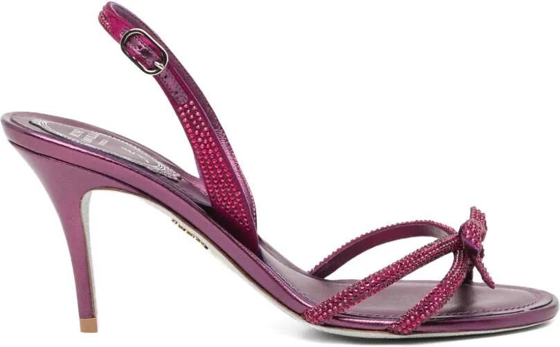 René Caovilla Slingback sandalen met vefraaide bandjes Rood