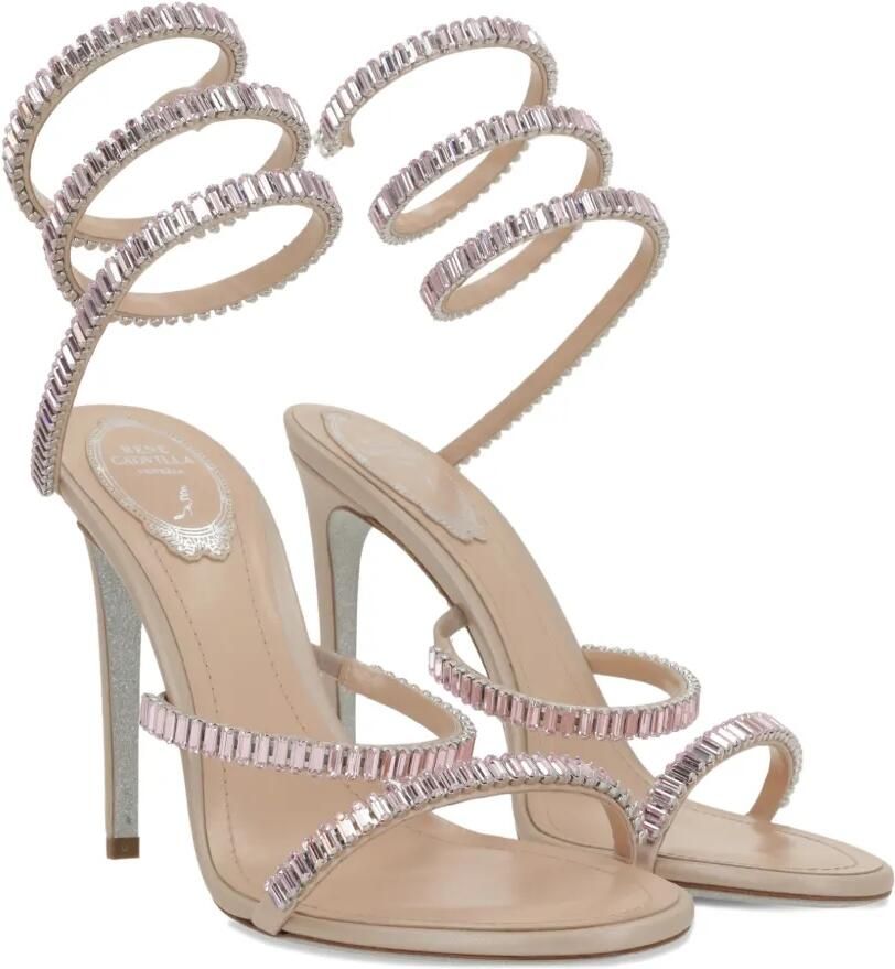 René Caovilla Spiral leren sandalen met kristallen Beige - Foto 2