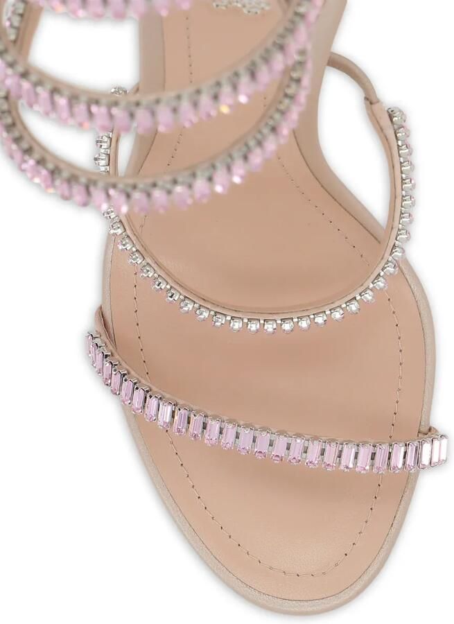 René Caovilla Spiral leren sandalen met kristallen Beige - Foto 3
