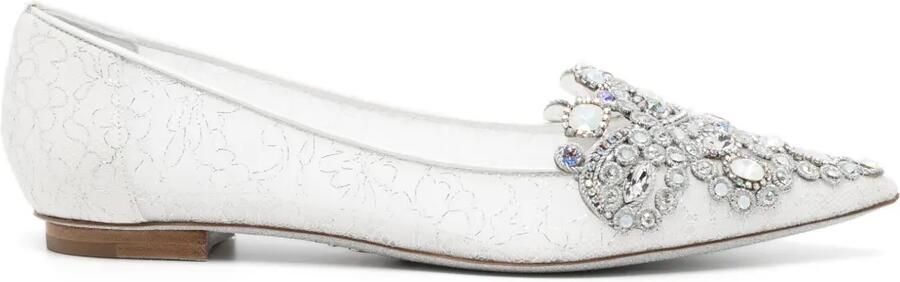 René Caovilla Veneziana ballerina's met kristal Wit