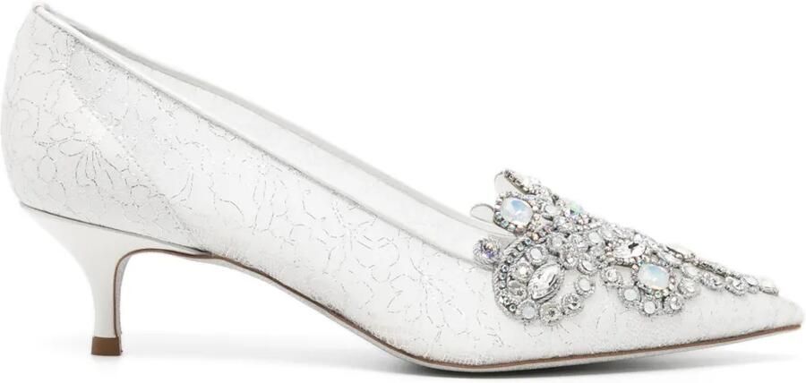 René Caovilla Veneziana pumps met kitten hak Wit