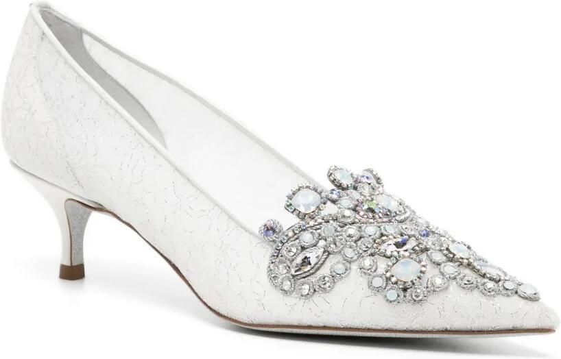 René Caovilla Veneziana pumps met kitten hak Wit - Foto 3