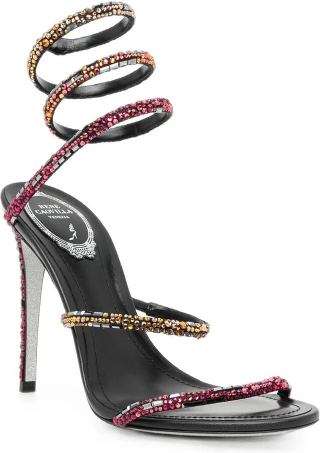 René Caovilla x Swarovski 105 mm Cleo sandalen Zwart - Foto 2
