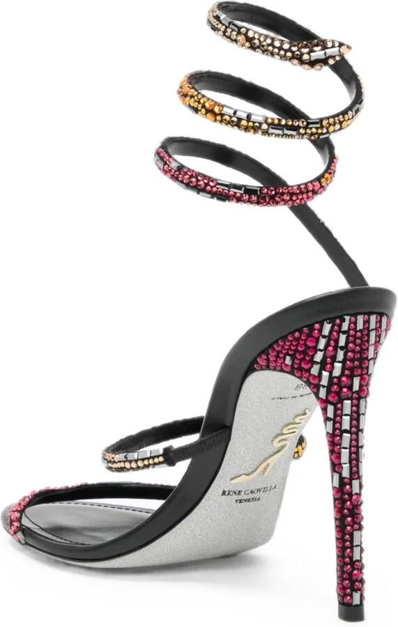 René Caovilla x Swarovski 105 mm Cleo sandalen Zwart - Foto 3