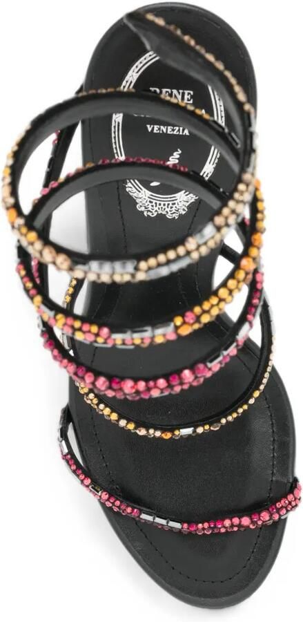 René Caovilla x Swarovski 105 mm Cleo sandalen Zwart - Foto 4