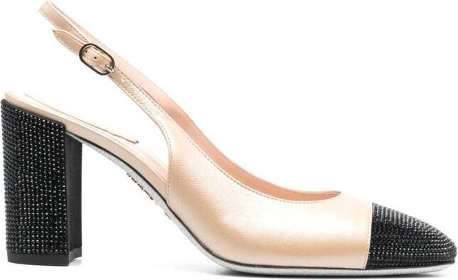 René Caovilla Tweekleurige pumps Beige