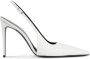 Retrofete Slingback pumps met puntige neus Wit - Thumbnail 1