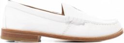 RHUDE Leren penny loafers Wit