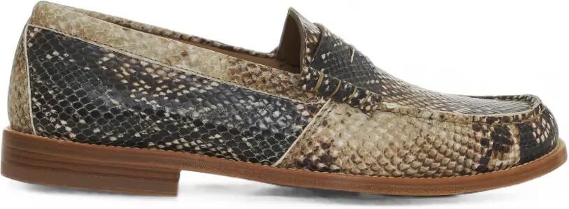 RHUDE Penny loafers met slangenhuid-effect Beige