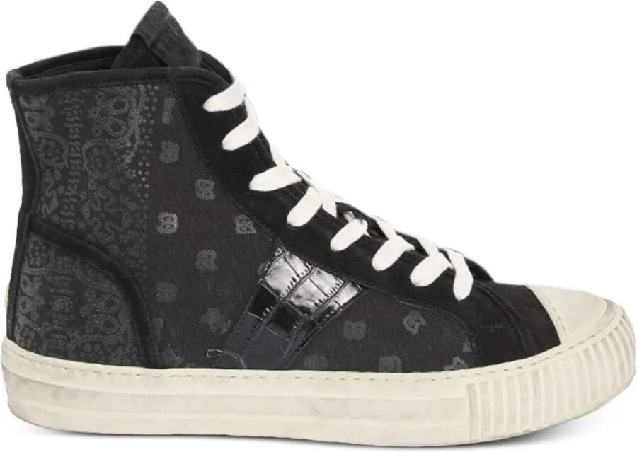 RHUDE Sneakers met paisley-print en krokodillen-reliëf Zwart