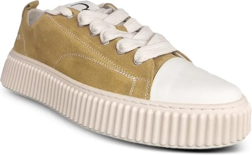 Rhun 2020 Treble suède sneakers met plateauzool Geel