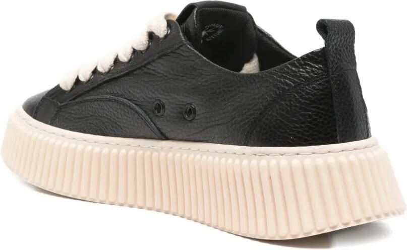 Rhun Leren sneakers met plateauzool Zwart - Foto 2