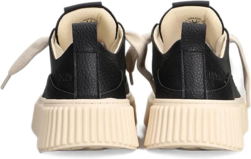 Rhun Chunky low-top sneakers van leer met korrelstructuur Zwart - Foto 4