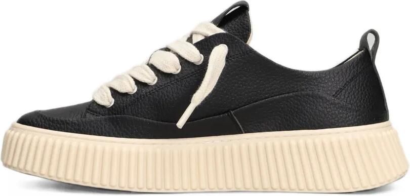 Rhun Chunky low-top sneakers van leer met korrelstructuur Zwart - Foto 5