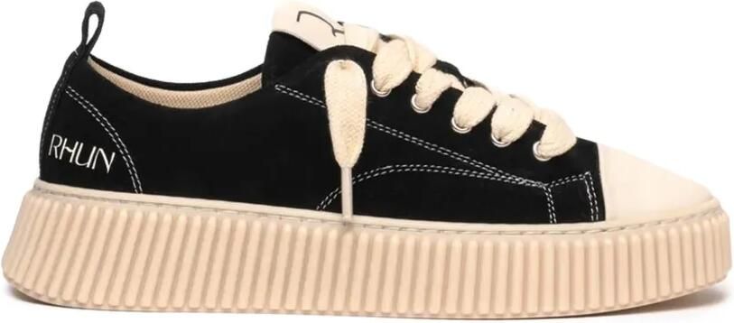 Rhun Sneakers met plateauzool en contrasterende stiksels Zwart
