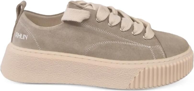 Rhun Suède sneakers met plateauzool Beige