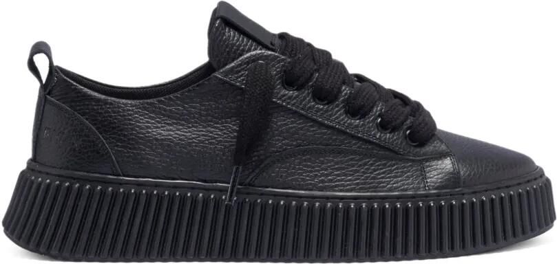 Rhun Treble 2019 leren sneakers met textuur Zwart