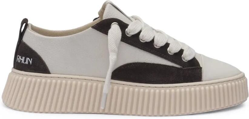 Rhun Treble 2027 panelled grained calf leather sneakers Beige - Foto 3