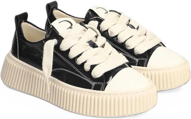 Rhun Lakleren sneakers met plateauzool Zwart - Foto 3