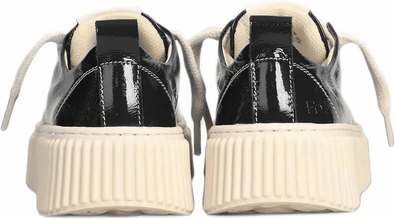 Rhun Lakleren sneakers met plateauzool Zwart - Foto 4