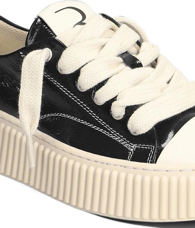 Rhun Lakleren sneakers met plateauzool Zwart - Foto 2