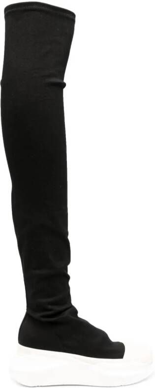 Rick Owens DRKSHDW Abstract overknee laarzen Zwart