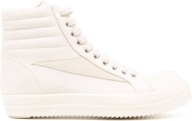 Rick Owens DRKSHDW Lido panelled high-top sneakers Beige