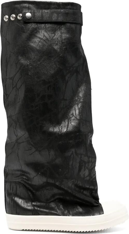 Rick Owens DRKSHDW Elephant laarzen van gecoat denim Zwart