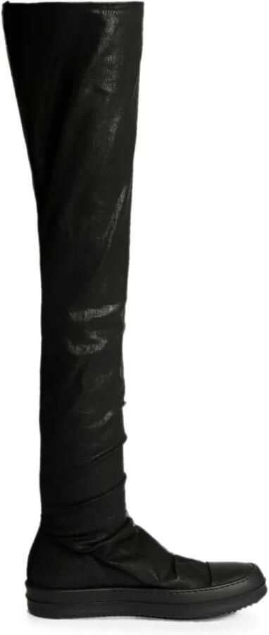 Rick Owens DRKSHDW High Sock gewaxte laarzen Zwart