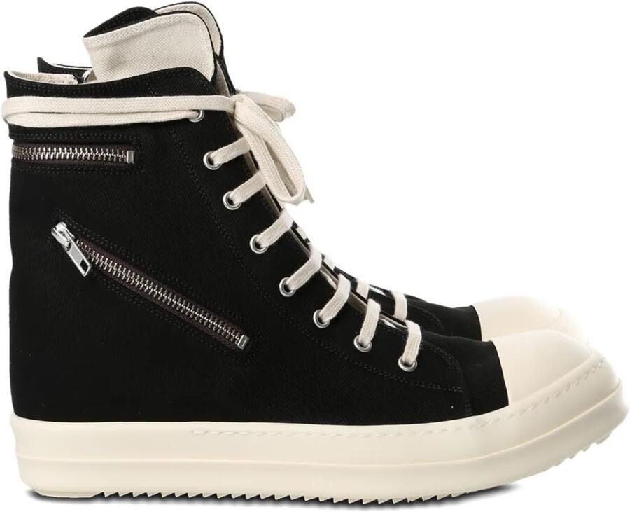 Rick Owens DRKSHDW lace-up zip sneakers Zwart