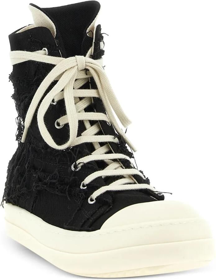 Rick Owens DRKSHDW Sneaks high-top sneakers met franje Zwart