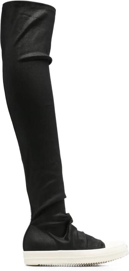 Rick Owens DRKSHDW Tower high-top sneakers van stretch denim Zwart