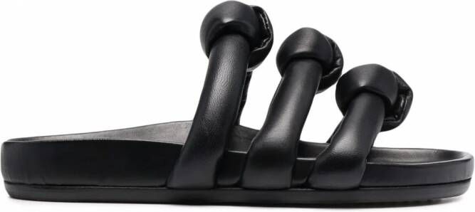 Rick Owens Granola slippers met geknoopt detail Zwart
