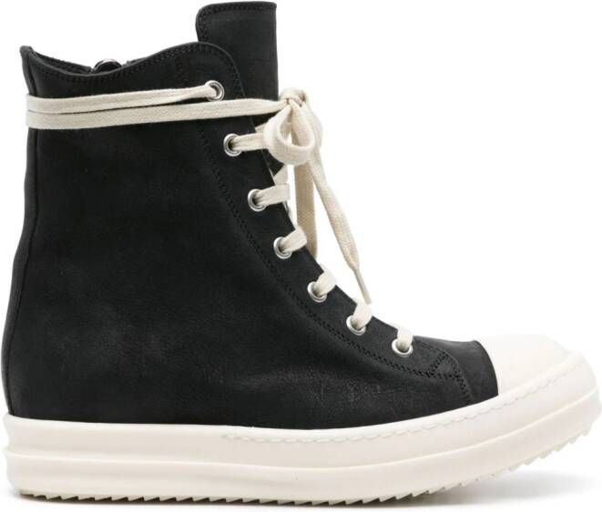 Rick Owens Lido leren high-top sneakers Zwart