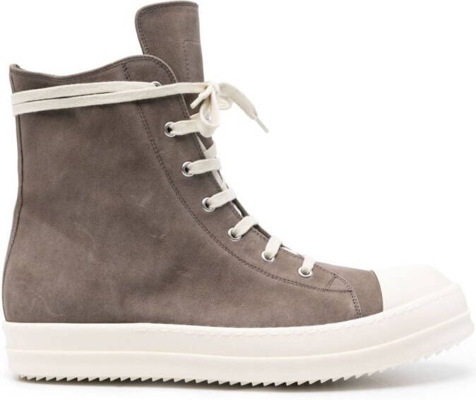 Rick Owens High-top suède sneakers Grijs