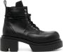 Rick Owens leather Combat boots Zwart - Thumbnail 1
