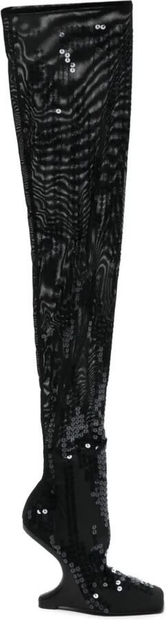 Rick Owens Lilies Laarzen met pailletten Zwart