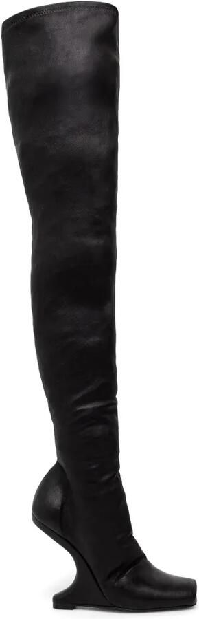Rick Owens Lilies Laarzen met sculpturale hak en open neus Zwart