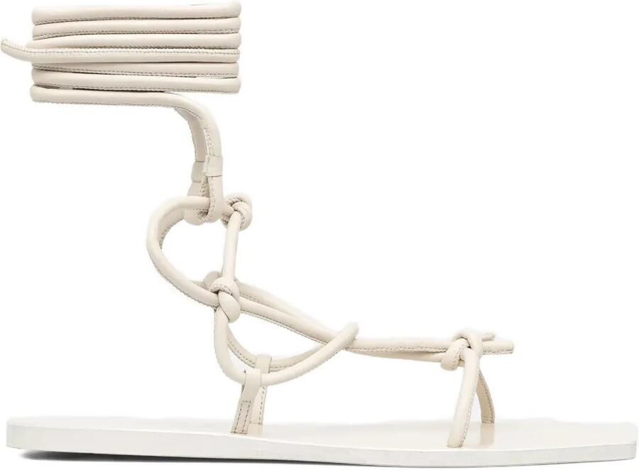 Rick Owens Lilies Penta geknoopte leren sandalen Beige