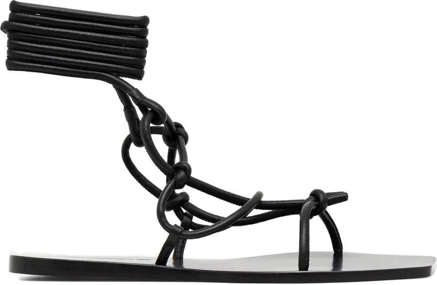 Rick Owens Lilies Penta geknoopte leren sandalen Zwart