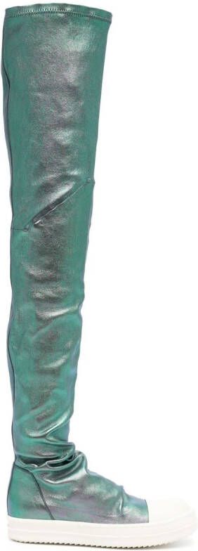 Rick Owens Metallic sneakerlaarzen Groen