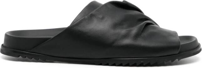Rick Owens Mobius Granolas leren slippers Zwart