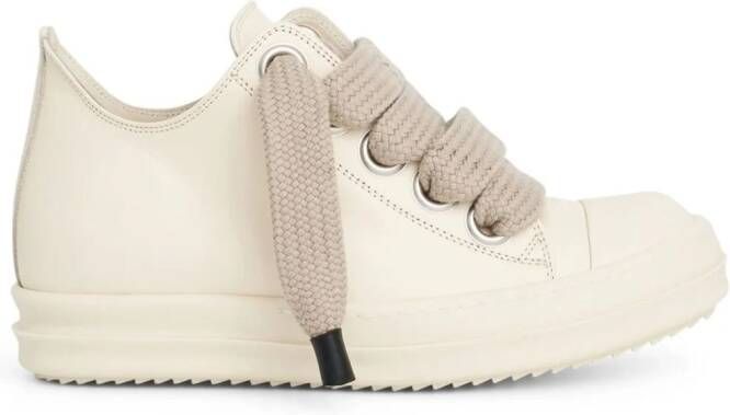 Rick Owens Leren sneakers met oversized veters Wit