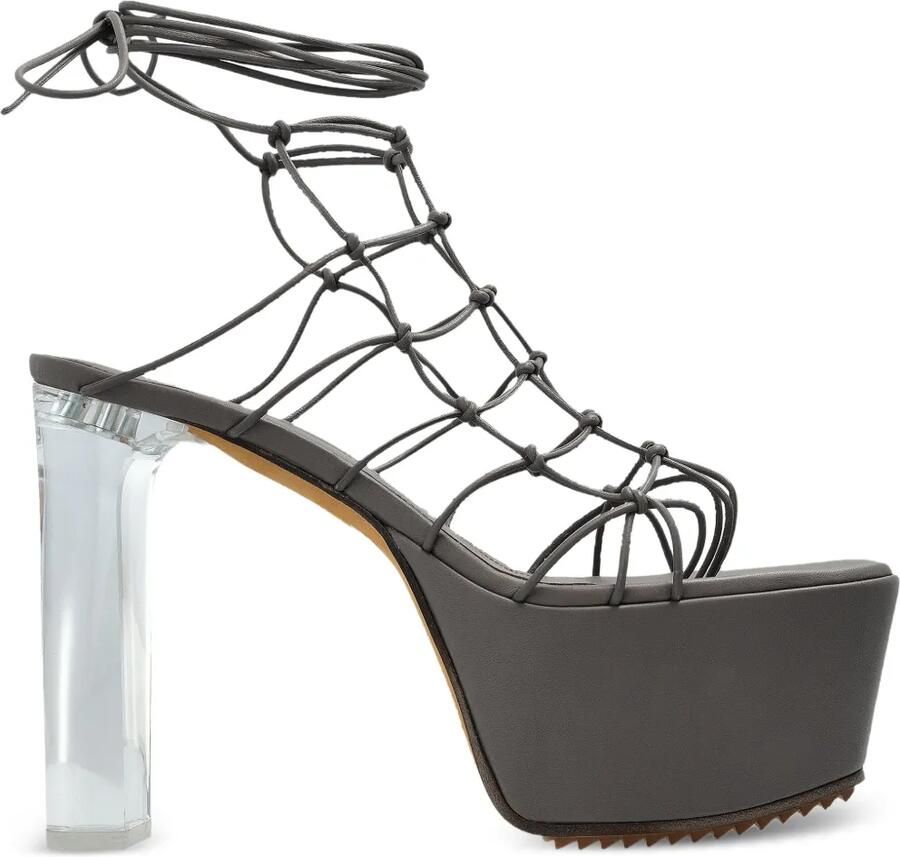 Rick Owens 130 mm Web sandalen met plateauzool Grijs