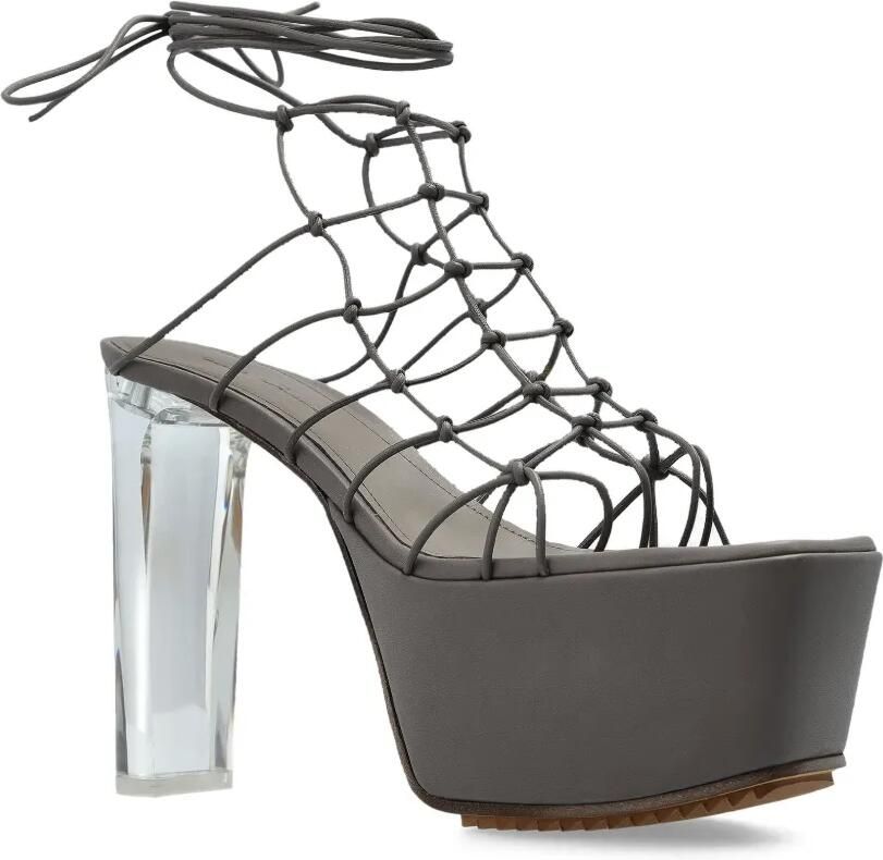 Rick Owens 130 mm Web sandalen met plateauzool Grijs - Foto 4