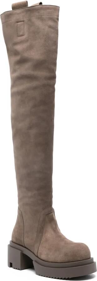 Rick Owens 70 mm Wader Bogun overknee laarzen Bruin - Foto 3