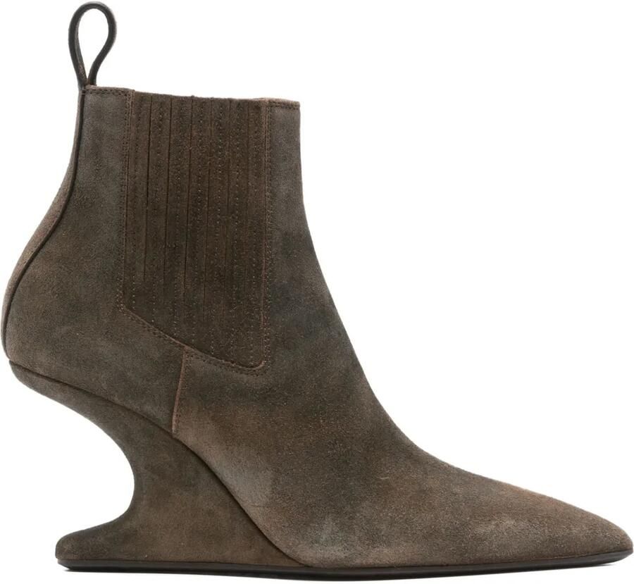 Rick Owens 80 mm Sharp enkellaarzen Bruin