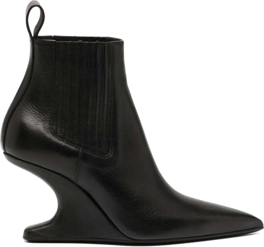 Rick Owens 80 mm Sharp enkellaarzen Zwart